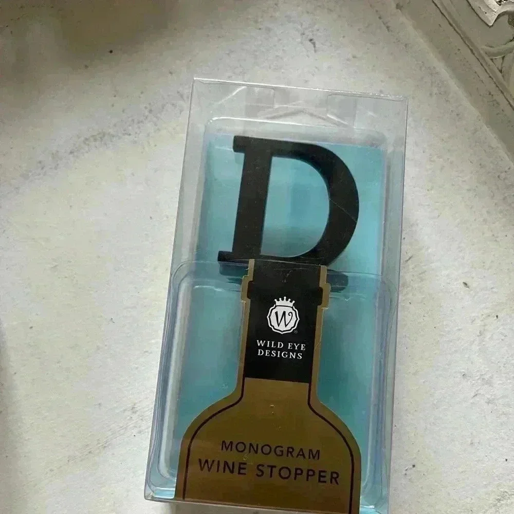 NWT Monogram Wine Stopper - Initial “D” (free when bundled with any other item)